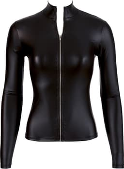 Cottelli Collection –  Wetlook Shirt met Lange Mouwen Als Pure Verleiding voor Spannende Dates – Maat XL - Zwart — thumbnail 1