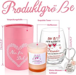 Persoonlijk Cadeau voor Vrouwen, Gegraveerd Wijnglas en Geurkaars Set, Perfect voor Verjaardagen en Speciale Gelegenheden — thumbnail 6