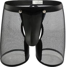 Transparante boxershort - open kruis - BDSM - PU leder - afneembaar - exotische lingerie heren - Sexy — thumbnail 5