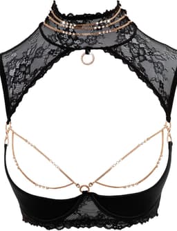 Abierta Fina Elegante Jarretel Set Met Open Kruisje - Zwart — thumbnail 5