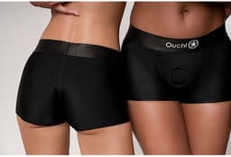 Shots - Ouch! OU825BLKXLXXL1 - Vibrating Strap-on Boxer - Black - XL/XXL — thumbnail 5