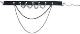 Gothicana Zwarte halsketting / choker met ketting details - Dames - Standard — thumbnail 3