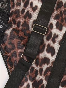 Sexy Lingerie Body – Zwart, Mesh & Jarretels – Panterlook & Kant – Verstelbare bandjes – Bondage Look – BDSM – Kinky – Verleidelijk, Sensueel & Krachtig – Lingerie Erotisch – Lingerieset –Lingerie Sexy Setje – Dare to Undress – XS/S, M, L, XL, XXL — thumbnail 5