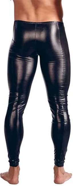 Strakke latex wetlook broek mannen - PU Leder - Club kleding - Erotische broek - Faux leer - Lange pijpen — thumbnail 2