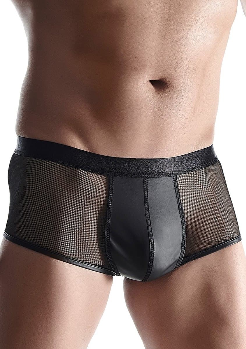 Wetlook en mesh Men's shorts - Black — afbeelding 1