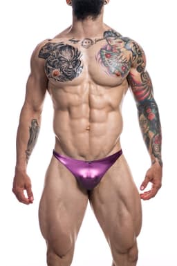 Cut4Men - Klassieke Herenstring - Metallic Roze M — thumbnail 1