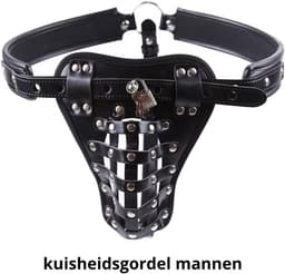 PU-Leren Kuisheidsgordel Mannen met Penis Kooi en Hangslot – Verstelbare BDSM Bondage Harnas – Chastity Belt – Mannelijke Kuisheid – Seksspeeltjes voor Mannen — thumbnail 1