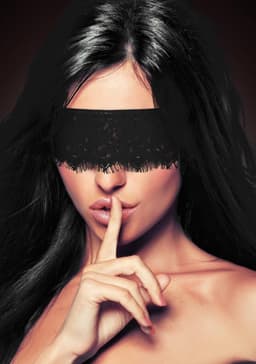 Ouch! Mystère Lace Mask Blinddoek - Zwart — thumbnail 1