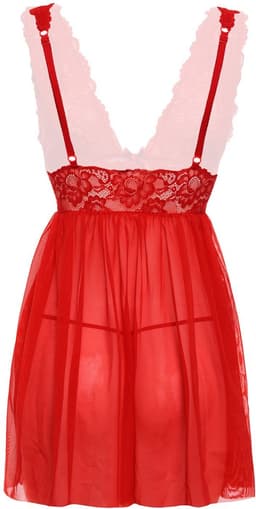 Christine le Duc - Babydoll & String - Lingerie Erotisch - Lieve - Rood — thumbnail 3