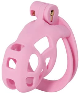 Hidden Desire - Kuisheidskooi - Penis Cage - P-Cage - Kunststof Kuisheidskooi - Chastity - Penis Kooi Roze - Kuisheidkooi met 4 Ringmaten - Penis Prison Cock Cage - Verkrijgbaar in 4 Lengtes - Male Chastity Cages - Maat S - 8 cm - Roze — thumbnail 1