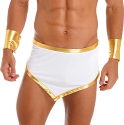Erotische rollenspel ondergoed heren - Open kruis - Lingerie set met armbandjes - Sexy onderbroek - Stretch - Penis hangt vrij — thumbnail 2