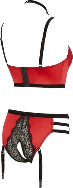 Abierta Fina Lingerie Bustier Set Open Ontwerp met Jarretel Banden — thumbnail 9