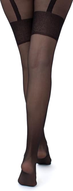 Giulia - Intimo Noir 20den Sheer Panty met open kruis - Zwart - XL — thumbnail 9