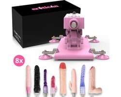Reid Neukmachine met 8 Dildo’s voor Anale, Vaginale en Clitoris Stimulatie - Uitgebreide Fuck Machine voor Mannen en Vrouwen - 8 Sex Toys - Neuk machine - Fuckmachine - Seksmachine - Sexmachine - Discreet Verzonden