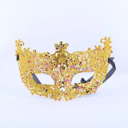 Masker - Venetiaans masker - Oogmasker - Gemaskerd bal - Verkleedmasker feest - Goud met glitter - Jonyx — thumbnail 1
