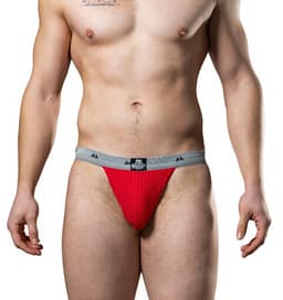 MM Sports The Original Swimmer/Jogger Jockstrap 1 inch Red - MAAT XL - Heren Ondergoed - Jockstrap voor Man - Mannen Jock — thumbnail 5