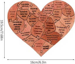 Hartpuzzeldoos - Romantische Doos - Cadeau Geven - 20 Redenen Klaar - Niet gespecificeerd - Houtkleur — thumbnail 6