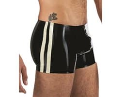 Mister B Rubber Trunks zwart met witte bies medium
