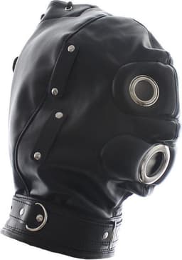 Banoch - Inferno Bondage Mask black - Zwart pu leren bondage masker met Gag & oogbedekking | BDSM — thumbnail 10