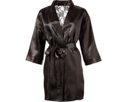 Cottelli Collection – Kimono Non-Transparant Uitdagen en Stijlvol – Maat L/XL – Zwart