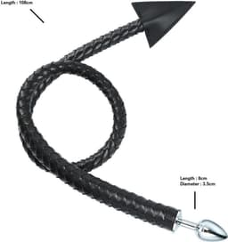 Kiotos - Buttplug en Zweep inéén - Devil Tail Buttplug en Gevlochten Singletail 2-in-1 - — thumbnail 10