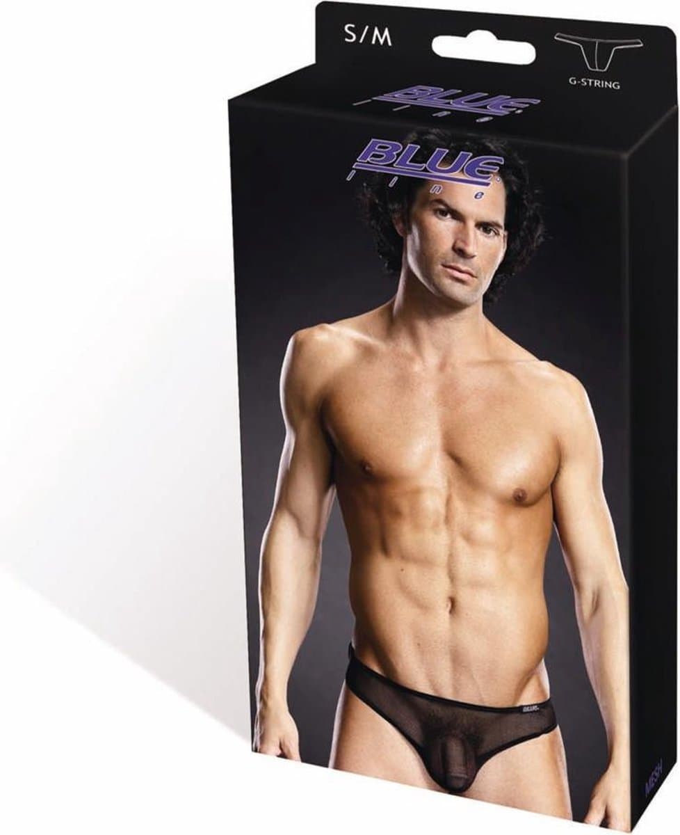 Blue Line - Performance Microfiber G-String String - S/M - Zwart — afbeelding 1