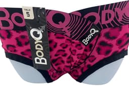 BodyQ Men's Underwear Boxer - Panter Look Roze & Roze Zwarte Band - Medium - Sexy Lingerie voor Mannen — thumbnail 1