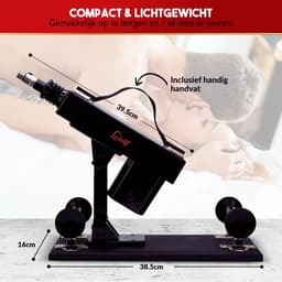 LoveVlijt - Seksmachine met Dildo en vele extra Opzetstukken - Discreet - Sex Fuck Machine - Penetratie - Neukmachine - Voor Mannen en Vrouwen - Talloze Standjes - Clitoris Gspot Stimulator - Krachtige Erotische Machine - Zwart — thumbnail 3