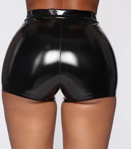 PU Lederen BDSM short - Vrouwen broekje - Leer - Knoop en ritssluiting - Mini broekje - Erotisch - Sexy - Clubwear — thumbnail 5