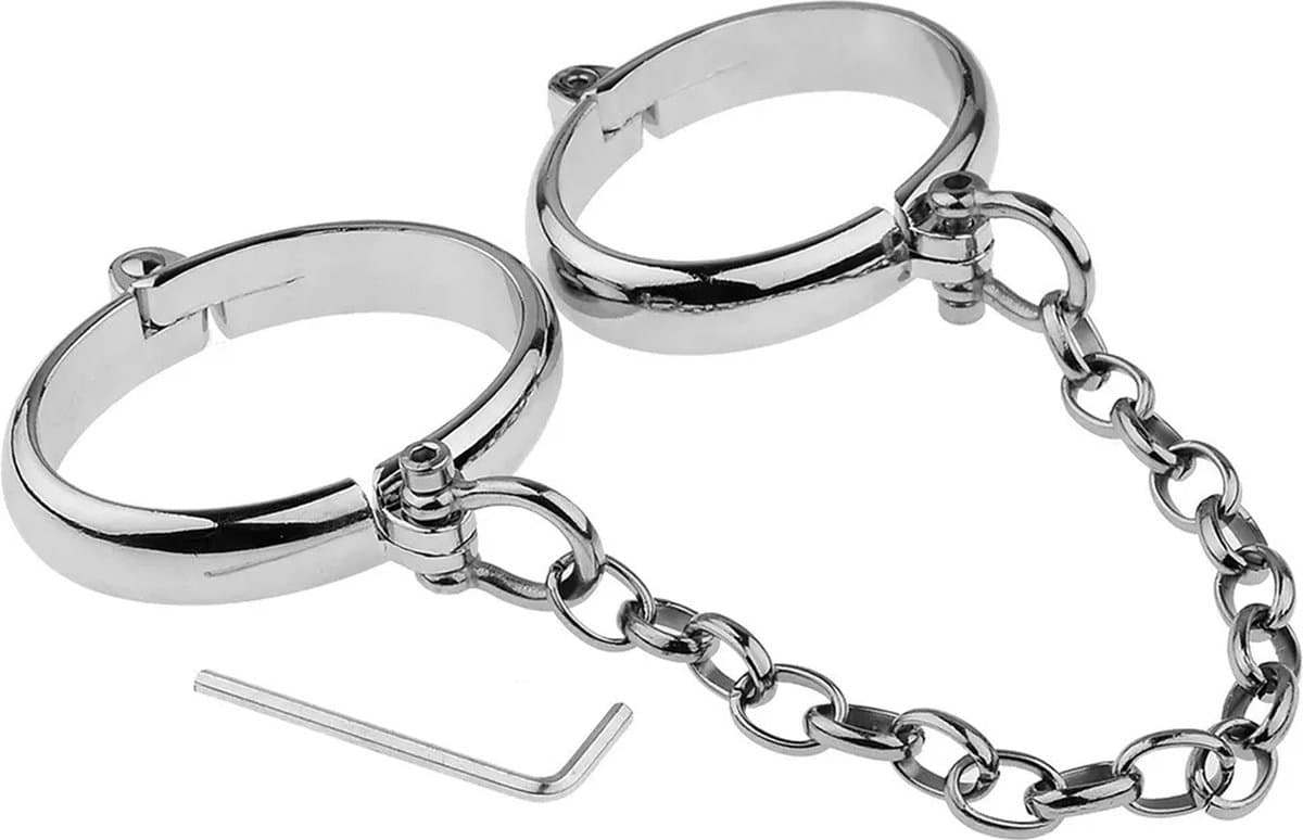 Luxe RVS Enkel boeien met ketting - Met inbus slot - Voeten Benen Handboeien — afbeelding 1
