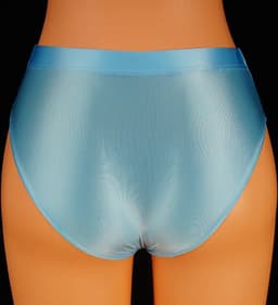 Satijnen Dames Slip voor Mannen – Glanzend – Hoge Taille – Blauw — thumbnail 2