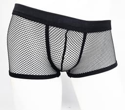 BamBella® Boxer short M/L kant voor mannen -- doorzichtig Erotische Sexy Lingerie Heren - Zwart mannen ondergoed slip — thumbnail 4