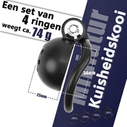DOWO® - Mini Locker - Kuisheidskooi- Chastity cage - Peniskooi – Hemisferisch - ABS - Zwart - 4 Maten — thumbnail 2