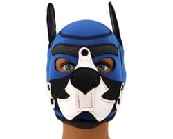 Dog/Puppy/Honden Neoprene-Masker Alano Blauw-Zwart-Wit- neopreen
