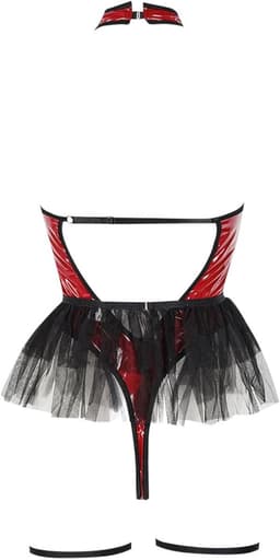 Sexy Lingerie Body – Erotisch jurkje – Rollenspel – Lak & Netstof – Latex & Datex – Kinky Mesh Bustier met Tule Rokje – Verleidelijk Fetish – Erotische Lingerie – BDSM – Lingerieset Dames – Sexy Lingerie – Festivallook – Bitch – Maat S, M, L, XL — thumbnail 5