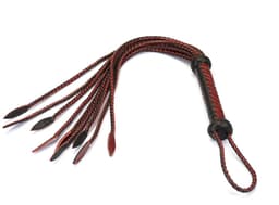 Liebe Seele - Wine Red - Luxe Gevlochten Flogger - Cat-o-Nine Tails — thumbnail 1