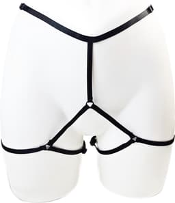 BamBella ® - Sexy Erotische bondage Open kruis Lingerie - Onesize - onderbroek onesize Zwart — thumbnail 1
