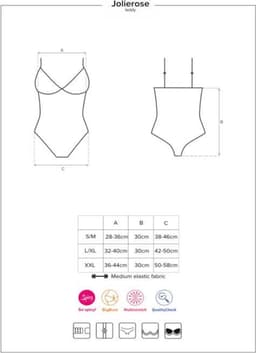 Obsessive Jolierose Open Kruis Teddy - Erotische Body - Maat S/M - Rood — thumbnail 4