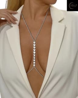 Diamond Desire – Sexy Lichaamssieraad met Kristallen – Zilveren Body Chain voor Dames – Erotisch Sierraad – Erotische Accessoire – Clubwear – Erotisch feest – Elegant – Dare to Undress — thumbnail 1