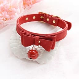 Sexy Klinknagel Choker met Bel - Rood -Alternatieve Metaal Pu Lederen Kraag Bell Slave Kostuum Bdsm Bondage Ketting Nekband Sex Toys — thumbnail 1