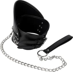 Banoch - Posture collar black extra - pu leer - zwart - bdsm — thumbnail 2