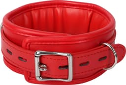 Banoch - Collar & leash Red - Halsband en Riem - Rood met zilver - bdsm — thumbnail 8