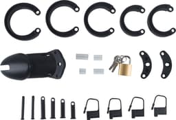 Banoch | Cockcage Black | siliconen | zwarte Chastity Cage met 5 ringen | medium / large — thumbnail 4