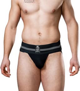 MM Sports The Original No. 10 Swimmer/Jogger Jockstrap 3 inch Black - MAAT XXL - Heren Ondergoed - Jockstrap voor Man - Mannen Jock — thumbnail 2