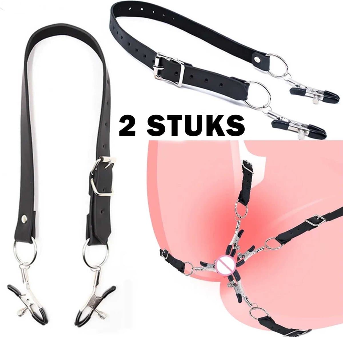 Schaamlippen clips - Expander - Clitoris stimulatie - Uitrekken - BDSM - Vagina klemmen - 4 klemmen - Schaamlippen en clitoris stimulatie — afbeelding 1
