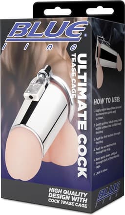 Blueline - Ultimate Cock Tease Cage Kuisheidskooi - Zilverkleurig — thumbnail 2