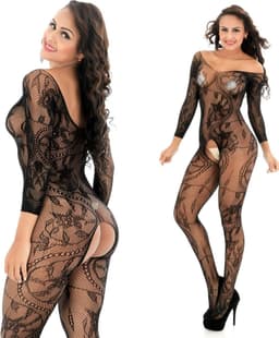 Prachtige nieuwe design Sexy open Bodystocking, Erotische Body Panty, Sexy Catsuit met Open Kruisje.Ook voor Cadeau — thumbnail 1
