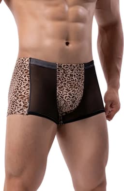 LekkerStout Luipaard Boxershort - Mesh - Bruin - Sexy Herenlingerie | XL | ( LS271 ) — thumbnail 3