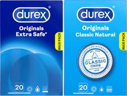 Durex - 40 Condooms voor Comfort en Vertrouwen - Classic Natural 20st - Extra Safe 20st - Voordeelverpakking — thumbnail 1