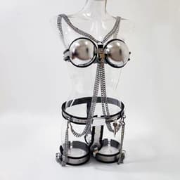 Prolink Novelties® - Chastity set Waist Belt - voor vrouwen - BDSM - bestaande uit 3 delen - stainless steel — thumbnail 1